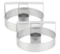 Luxshiny 2 Pièces Emporte-pièces en Acier Inoxydable à Mousse Ronds | Surface Polie, Bords Lisses, Usage DIY Cuisine Quotidienne, Couleur Argenté, Entretien Simple