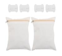 Luxshiny 2 Pièces Poche de Réparation de Vêtements à Coudre, Pochette Zippée à Coudre, 2 Compartiments Blancs 4 Bobines de Fil, Discrète, pour Manteaux et Vestes, et Occasions