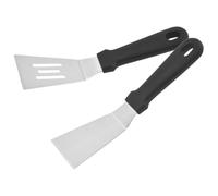 Luxshiny 2 Pièces Spatule de Cuisson en Acier Inoxydable Argentée, Spatule de Friture Portable Manche en Pp, pour Barbecue, la Cuisine et Cuisson Polyvalente