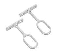 Luxshiny 2 Pièces Support de Tringle pour Placard en Acier Inoxydable, Support de Barre D’Armoire en L, 31x16mm, Argenté, Base Extra Large, Réglable, pour Tringle de Placard et Barre