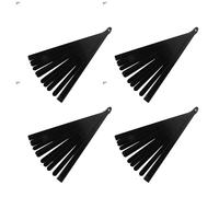 Luxshiny 4 Pièces Accessoire Éventail Pliant de Couleur Unie Noir avec Manche pour DIY pour Tai Chi Arts Martiaux Structure Solide et Légère