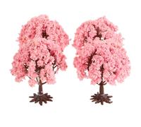 Luxshiny 4 Pièces Cerisier Miniature en Fleurs Arbre De Fleurs De Cerisier Artificiel Modèle d'arbre De Simulation 8.00X8.00X8.00cm pour Micro Paysage Succulent Bricolage Et Décoration Maison