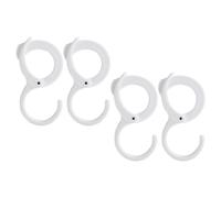 Luxshiny 4 Pièces Crochets de Fermeture en S ABS Réglables | Fixation par Pince sans Perçage, Boucle Ajustable, Rangement Pratique des Balais, Serpillières, Brosses Wc et Accessoires