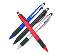 Luxshiny 4 Pièces Stylos à Bille Multifonctions 3 Couleurs 0,7mm | Corps Métal, Prise Confortable, Écriture Lisse, Usage Maison et École, Lot Style Aléatoire