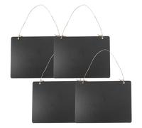 Luxshiny 4 Pièces Tableau Noir Recto Verso en Bois Léger avec Corde Suspendue, Panneau à Craie Rectangulaire Effaçable pour Cuisine et Réunions Décoratives