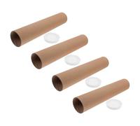 Luxshiny 4 Pièces Tube D'expédition en Carton, Tube en Papier D'architecture Rond Marron , 13,2x2,7, pour Affiches et Dessins, Stockage Organisé, Expédition, Collectionneurs et Designers