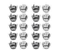 Luxshiny 50 Pièces Caissettes à Cupcakes D'halloween en Papier Noir Design Ajouré, Décoration Gâteau pour Anniversaire et Fiançailles, Emballages Individuels Élégants