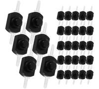 Luxshiny 50pièces Interrupteur Micro Bouton-poussoir Autobloquant Off pour Lampe de Poche et Projets DIY Miniature Abs Métal Commande Automatique Noir