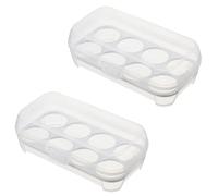 Luxshiny Boîte de Rangement Œufs en Pp Blanc pour Réfrigérateur 2 Pièces pour Économiser de L’espace 8 Compartiments Séparés et Éviter Chocs
