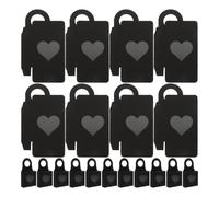 Luxshiny Boîte Présent en Carton Noir avec Fenêtre Cœur 9x9x3cm pour Bijoux et Petits Objets, Élégante et Délicate, pour Diverses Occasions, Lot de 25 Pièces