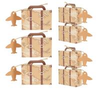 Luxshiny Boîtes à Dragées Élégant en Papier Kraft Vintage Mini Valise et 50 Poignée de Transport Grosse Capacité pour Rangement Mariage Coffret Présents