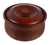 Luxshiny Bol à Collations en Bois avec Couvercle Couleur Café Bol à Goûter Pratique et Élégant pour Fruits et Aliments, Maison Magasin
