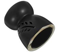 Luxshiny Brûleur à Huile Essentielle Motif Ajouré Grand Réservoir Léger et Décoratif en Céramique Noire Yoga Maison