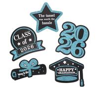 Luxshiny Décorations Fête de Remise de Diplôme Class Of 2026 en Papier et Bois, Bâtonnets de Table Polyvalents pour Dîners en Famille et Grandes Fêtes