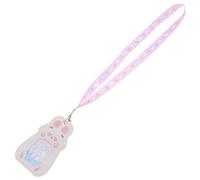 Luxshiny Détenteur de Badges D'enseignants D'animal de Dessin Animé, Porte-cartes Transparent avec Lanière en Pu Blanc, pour Cartes de Travail et Scolaires, Usage Adulte et Féminin