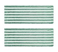 Luxshiny Lingettes de Rechange Adaptées Nettoyage Humide et Sec Lavables et Réutilisables Lot de 2 Accessoires pour Balai Plat Microfibre Vert Foncé pour Sols Carrelage et Bois Dur