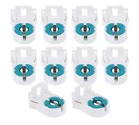 Luxshiny Lot de 10 Douilles T8 pour Tube Fluorescent en Abs, Support Anti-vibrations Fixation Sécurisée, pour Éclairage Industriel et Salles de Classe