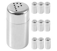 Luxshiny Lot de 10 Set de Set de Pots à Condiments en Acier Inoxydable Argenté, Distributeurs D'épices Étanches et Miniatures Cuisine et Voyage