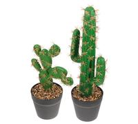Luxshiny Lot De 2 Cactus Artificiels en Pot, Faux Bonsaïs De Cactus Décoratifs, Petite Plante Grasse Artificielle Pot, Décoration Intérieure pour Bureau Et Maison, Ornement sans Entretien