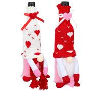 Luxshiny Lot de 2 Manchons de Bouteille Décoratifs Saint-Valentin en Tissu Doux, Housses Anti-Rayures Couple Homme et Femme, Accessoires Pratiques pour Bouteilles de Vin,