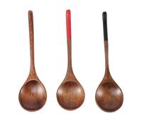 Luxshiny Lot de 3 Cuillères en Bois Naturel pour Servir Soupe et Miel, Ustensiles Cuisine Confortables pour Restaurants, Vaisselle