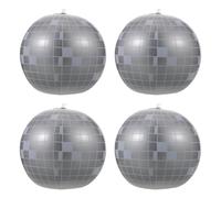 Luxshiny Lot de 4 Boules Disco Gonflables Décoratives - Ballons Gonflables | Kit de Décoration pour Soirée Disco - Boules à Facettes Argentées Flottantes pour Mariage Et Soirée Dansante