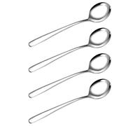 Luxshiny Lot de 4 Cuillères à Glace en Acier Inoxydable Long Manche, Finition Polie, pour Dessert et Repas, Élégantes pour Usage Quotidien