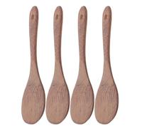 Luxshiny Lot de 4 Spatules en Bois de Wengé Cuisine, Cuillères à Riz Polyvalentes, Design Élégant Minimaliste, Adaptées Cuisine et Restaurant, Tête Ronde et Plate
