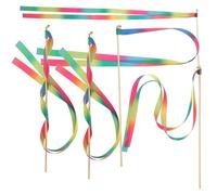 Luxshiny Lot de 5 Bâtons de Fée en Ruban avec Clochettes, Décoration Pratique et Facile à Utiliser pour Réceptions et Fêtes de Noël