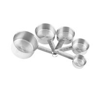 Luxshiny Lot de 5 Set de Set de Tasses à Mesurer en Acier Inoxydable Anneau Détachable, Design Confortable, Ustensiles Cuisine Précis pour Cuisson et Dosage