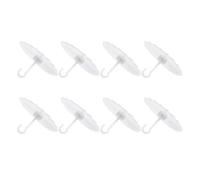 Luxshiny Lot de 8 Crochets en Plastique Blanc pour Plafond Surface Lisse et Adhésif Puissant, Crochets Suspendre pour Moustiquaire de Lit à Baldaquin