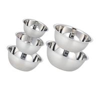 Luxshiny Lot de Cinq Grands Bols Mélangeurs en Acier Inoxydable Argenté | Transport Facile, Usage Intérieur et Extérieur, Rangement Simple, Multi-fonction, Nettoyage Aisé