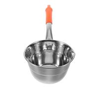Luxshiny Louche en Acier Inoxydable avec Long Manche et Crochet Suspendu, Cuillère Stable pour Servir Soupe et Arroser Jardin, Corps Arrondi Épais et Bec Verseur Large