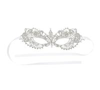 Luxshiny Masque Décoratif en Dentelle et Diamant pour Femmes, Accessoire Élégant pour Fêtes Dhalloween et Soirées Bar, Design Ajouré Argenté Confortable