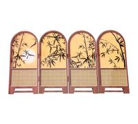Luxshiny Mini Écran Pliant en Bois Style Chinois Motifs Bambou Élégants, Paravent Décoratif Portable pour Petits Espaces et Bureaux Traditionnels