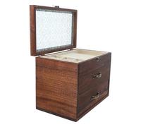 Luxshiny Organisateur de Bureau Design Gain de Place avec Tiroirs Coulissants en Bois Grande Capacité Surface de Rangement Polyvalente pour Poste de Travail ou Coiffeuse