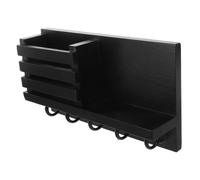 Luxshiny Organisateur de courrier mural, porte-clés en bois rustique avec | Trieur de courrier en bois avec 5 crochets de suspension pour le rangement dans l'entrée, garde l'espace de