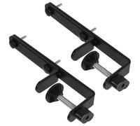 Luxshiny Organiseur Mural pour Bureau en Acier Inoxydable et Abs, Support pour Casque Multifonctionnel Noir, Lot de 2 Pièces, Design Robuste et Élégant pour Espace de Travail Bureau