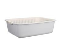Luxshiny Panier Égouttage à Double Couche en Plastique Trous de Ventilation, Bassine Multifonction pour Laver Riz et Légumes, Cuisine et Petits Espaces