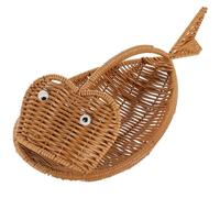 Luxshiny Panier Fruits Imitation Rotin Tressé Panier Rangement Forme Poisson Plateau Fruits Secs pour Plan de Travail