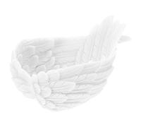 Luxshiny Plateau de Rangement Décoratif Blanc Ornement de Plume en Résine Plateau Créatif et Unique Maison Fêtes