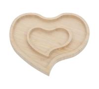Luxshiny Plateau en Bois de Cœur pour Collations et Fruits, Usage Polyvalent Artisanat Raffiné, Décoration Rustique pour Fête Saint-valentin