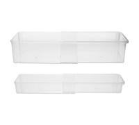 Luxshiny Plateau Organisateur de Tiroir Extensible en Plastique 2pcs Design Coulissant Ajustable pour Ustensiles Cuisine et Fournitures de Bureau, pour Bureau ou Voyage