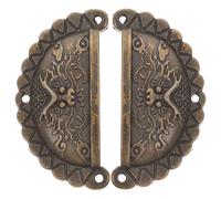 Luxshiny Poignées de Porte de Placard Tête de Lionceau Lot de 2 en Cuivre Or Style Rustique Demi-cercle Antirouille Prise Confortable pour Décoration Intérieure