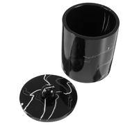 Luxshiny Porte-Cure-Dents en Résine avec Texture Marbre Élégante, Boîte Ronde de Rangement avec Couvercle, Conçue pour Cotons-tiges et Accessoires de Beauté