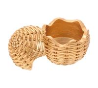 Luxshiny Pot Ovale en Résine Imitation Rotin avec Couvercle, Facile à Nettoyer et Organiser, Décor Élégant pour Salle de Bain ou Chambre Style Ferme Raffinée