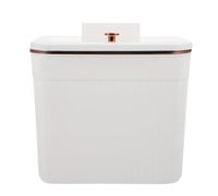 Luxshiny Poubelle de Porte D'armoire 7l en Plastique avec Couvercle Cuisine | Suspendre Murale, Prévention des Odeurs, Maison et Hôtel, Blanc, Aspect Minimaliste