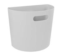 Luxshiny Poubelle Murale Cuisine en Plastique, Compacte, Résistante | Design Demi-rond, Surface Lisse Polie, Gain de Place, Usage Intérieur, Gris Blanc, Petit Format