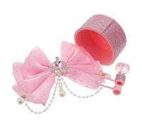 Luxshiny Set D'accessoires pour Gobelet Rose Nœud Décoratif Scintillant en Silicone, Protège-paille Hygiénique, pour Mariages et Fêtes