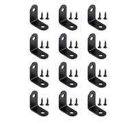 Luxshiny Support d'angle de L Acier Inoxydable Noir 12 Pièces 24 Vis Autotaraudeuses pour Fixation de Meubles, Étagères et Cloisons Intérieures, Dimensions 30 * 30 * 16 MM